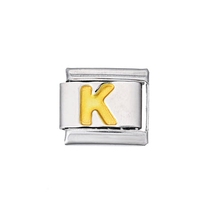 A-Z English Letter Stainless Steel Italian Charm Links