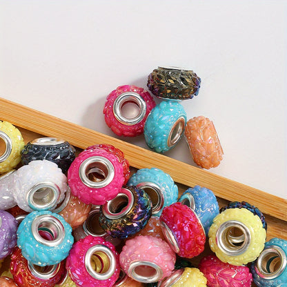 20pcs 14x8mm Resin Mixed Color Flat & Round Beads
