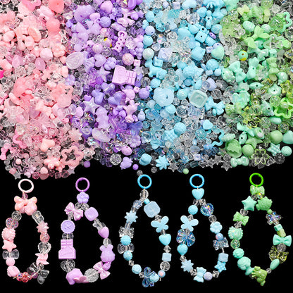 480g Random Color Acrylic Spacer Beads Set