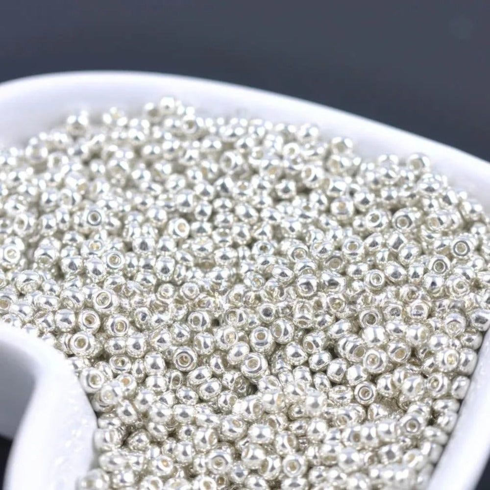 Gold and Silver Glass Seed Beads
