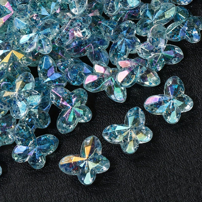 Vibrant Transparent Acrylic Butterfly Beads