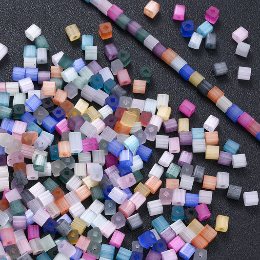 3 mm Colored Square Spacer Beads