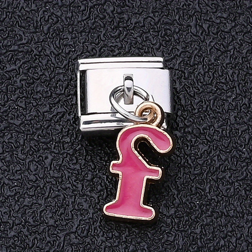 1PC A-Z English Letter Charm Link Set for 9mm Bracelets