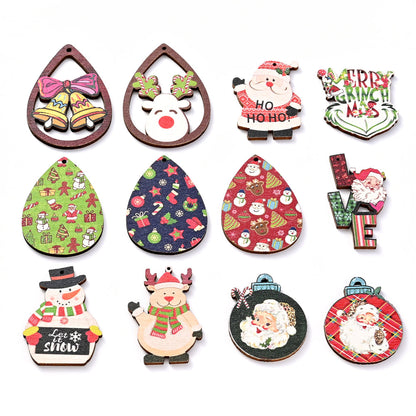 Christmas Painted Wooden Hanging Pendants