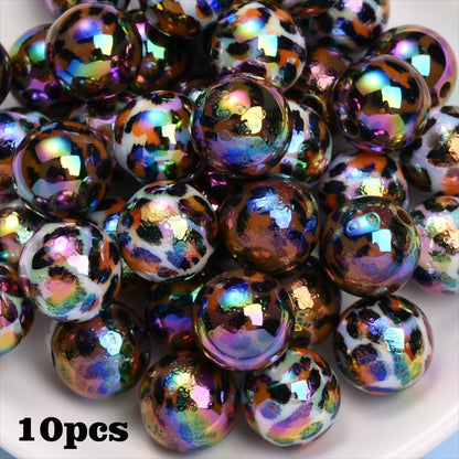 Shiny Leopard Print Acrylic Beads