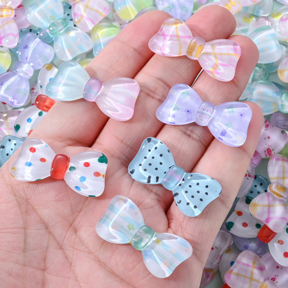 Resin Bow Tie Flatback Beads