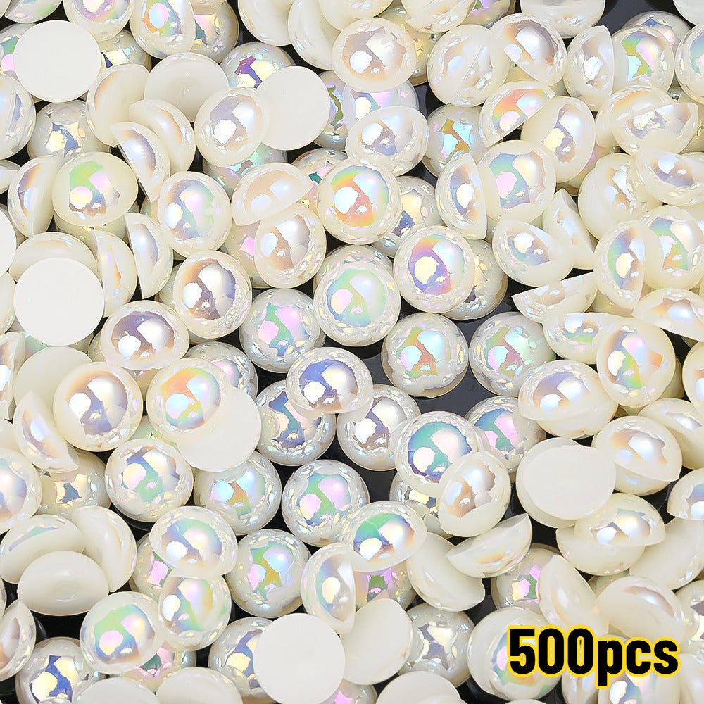 AB Rhinestone Flat Back Pearl Beads