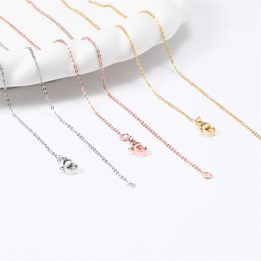 1PC 1.2mm Copper Necklace Chain with Lobster Clasp