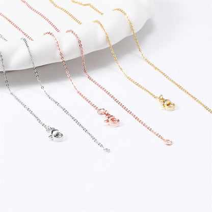 1PC 1.2mm Copper Necklace Chain with Lobster Clasp