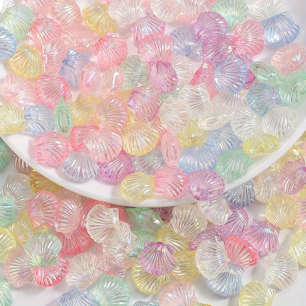 50pcs 11x13mm Ocean Style Shell Acrylic Beads