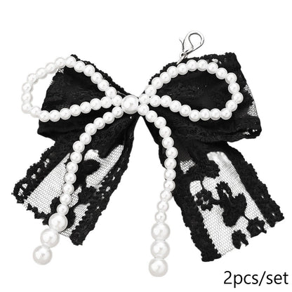 Lace Pearl Bow Keychains