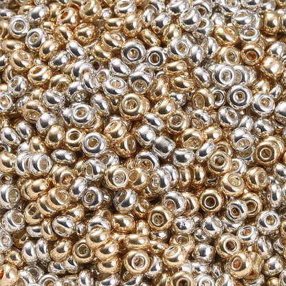 200/500/1000pcs Golden & Silvery Glass Seed Beads