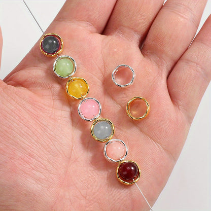 50pcs 12mm Alloy Circle Spacer Beads