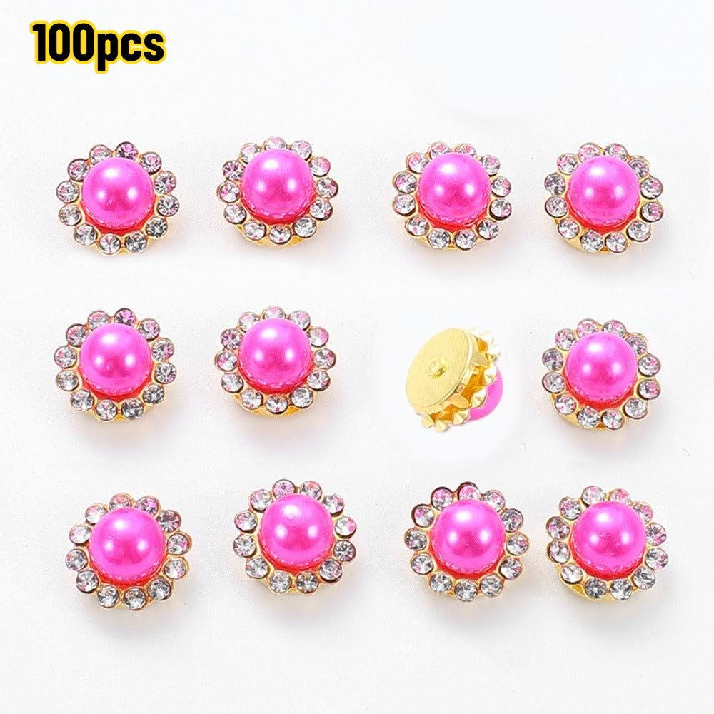 Golden Flower Claw Rhinestone Embellishments