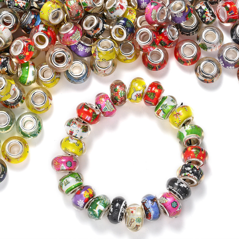 Christmas Lampwork Style Beads