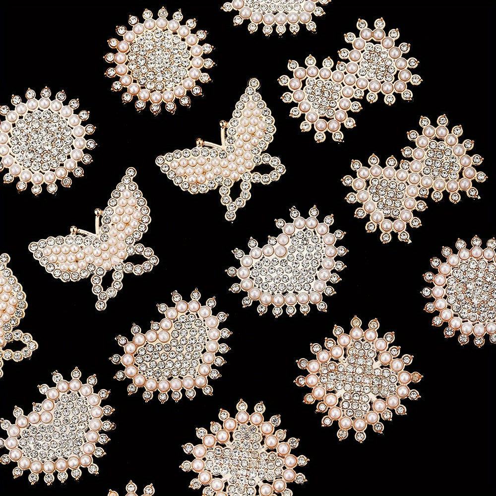 Stylish Acrylic Pearl and Rhinestone Flatback Embellishments
