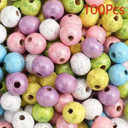 Shiny Round Wooden Beads