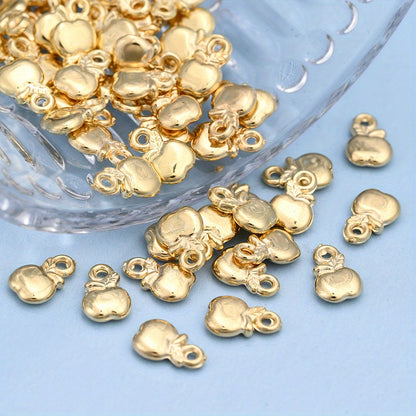 200pcs CCB Golden Apple Pendant Beads