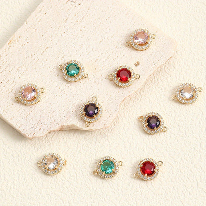 Round Glass Rhinestone Pendants