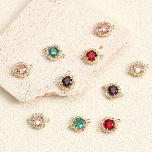 Round Glass Rhinestone Pendants