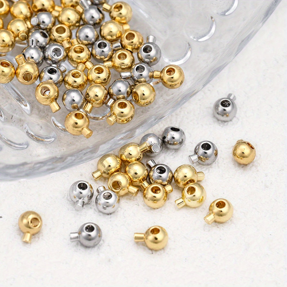 20pcs/set Tiny Copper Crimp Stopper Beads