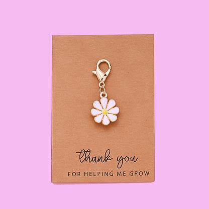 Daisy Flower Keychain with Thank You Card