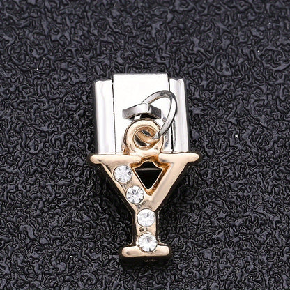 1PC Rhinestone A-Z Letter Modular Bracelet Charm Set