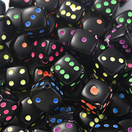 Colorful 8 mm Dice Acrylic Spacer Beads