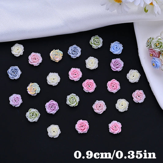 Gradient Resin Camellia Spacer Beads