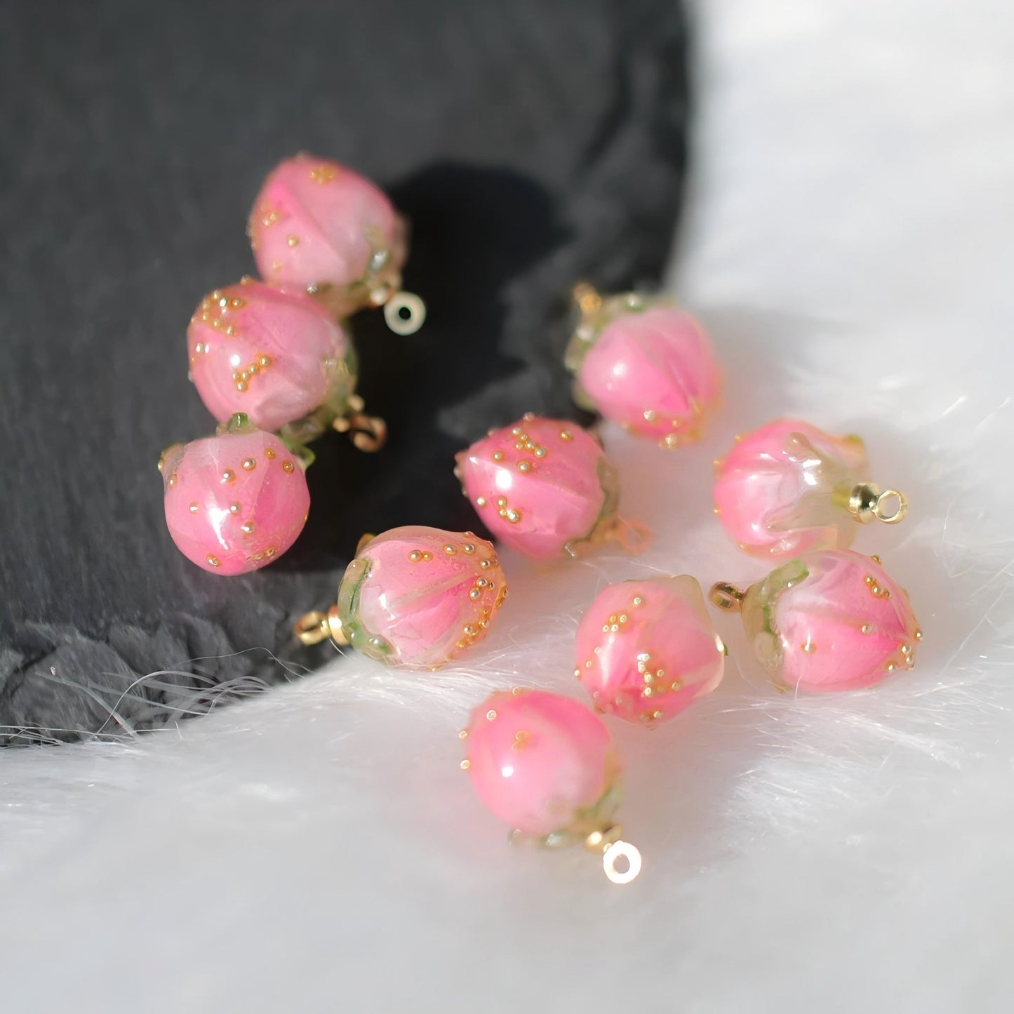 Acrylic Flower Bud Charms