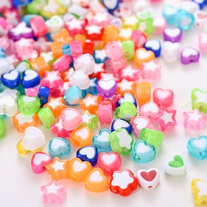 50pcs Colorful Star & Butterfly Acrylic Beads
