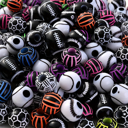 Sports Theme Acrylic Beads