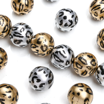 10pcs/lot 16mm Random Leopard Print Acrylic Beads