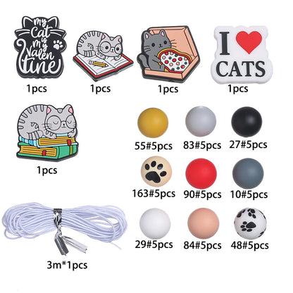 Mix Style Silicone Beads Set with Beading Pens