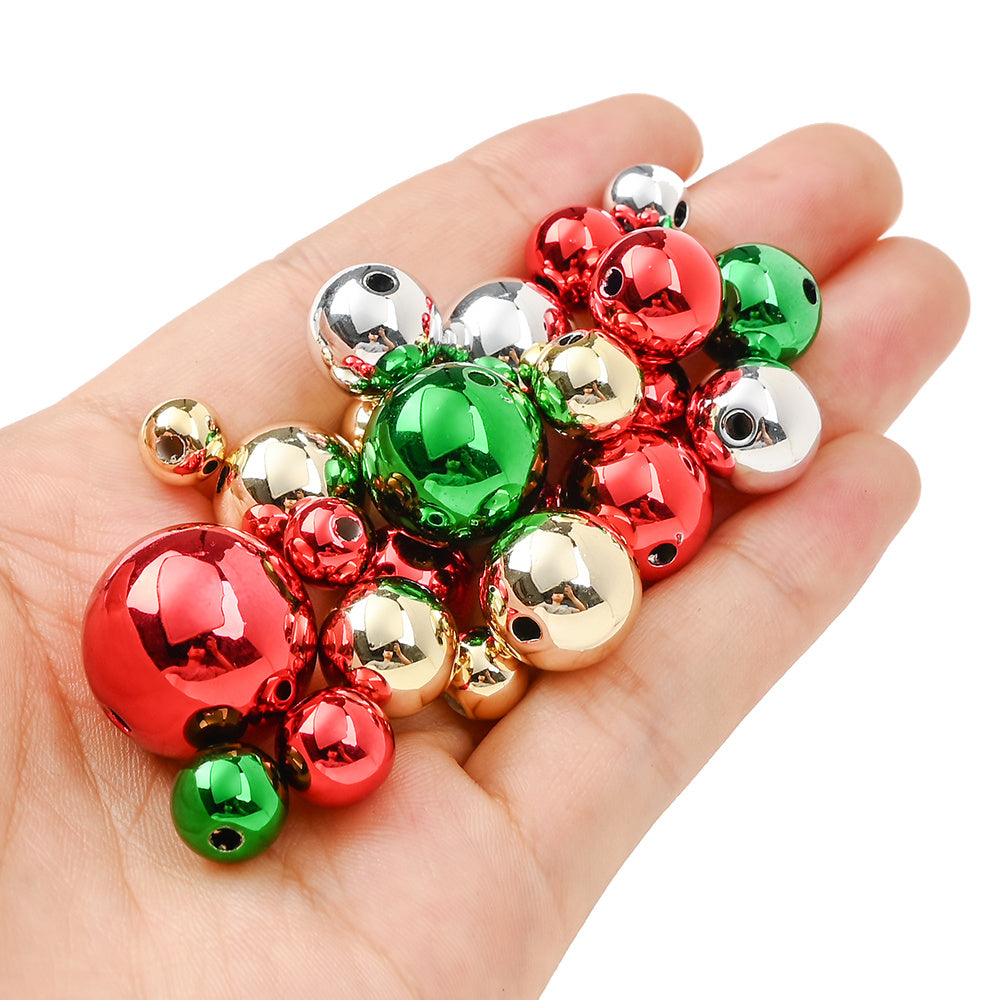 10/20/30pcs Laser Reflective Acrylic Round Beads