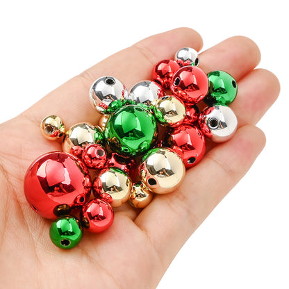 10/20/30pcs Laser Reflective Acrylic Round Beads