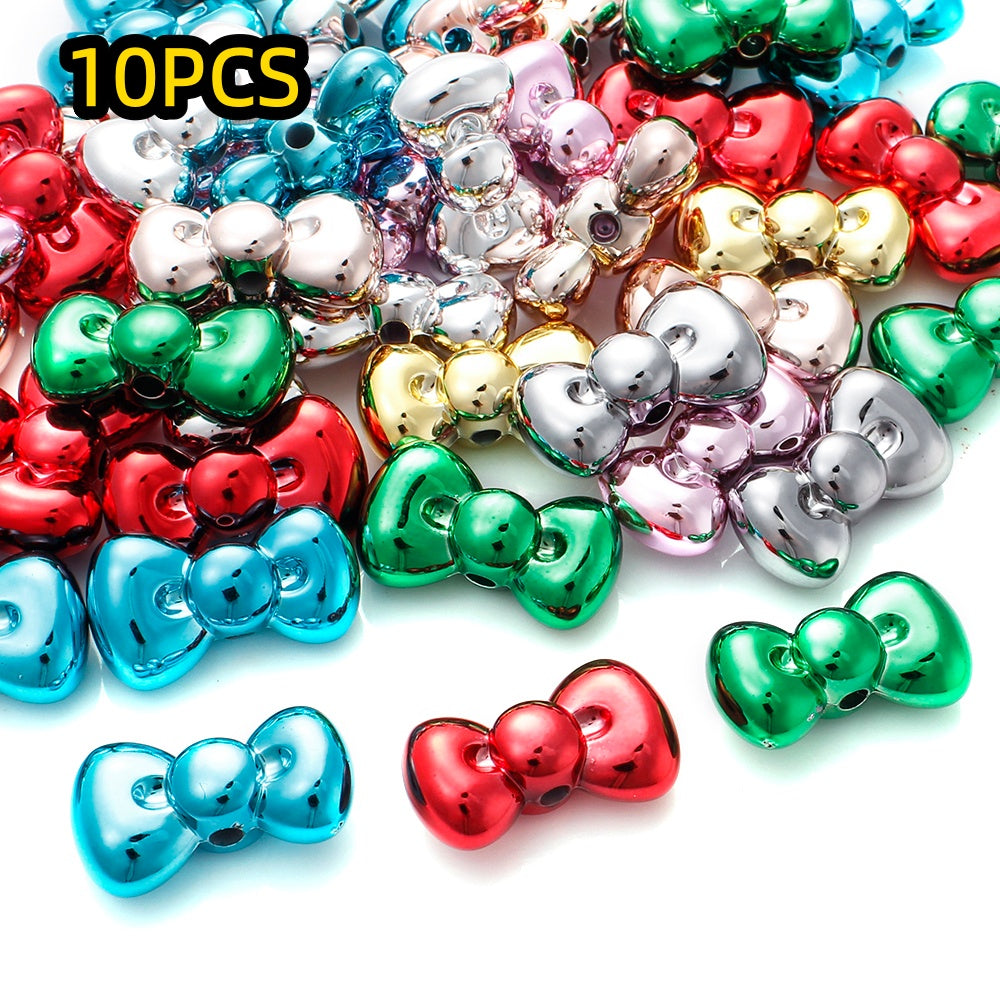 10pcs 15x26mm Christmas Bow Acrylic Beads