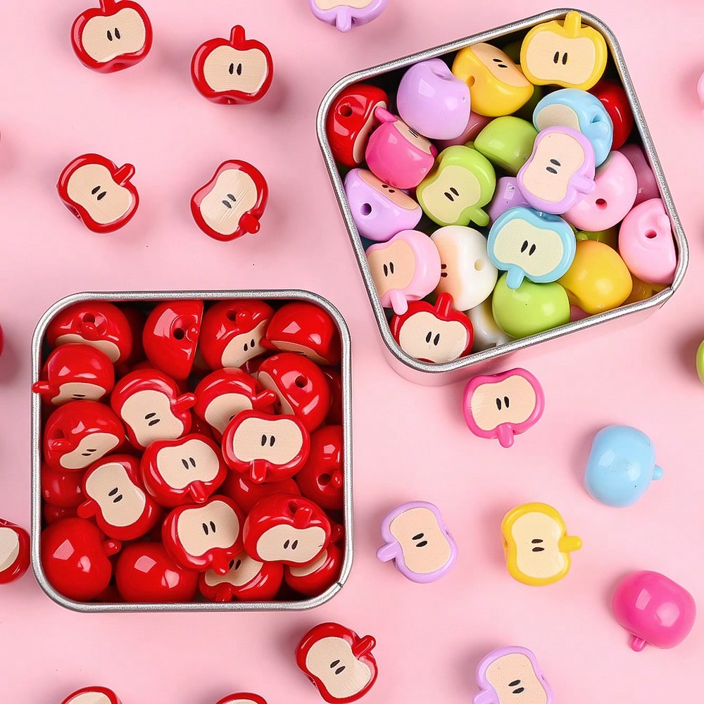 Pink Gradient Heart Beads