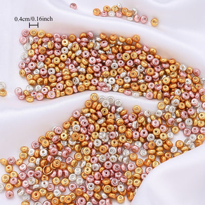 4 mm Glass Metal Abacus Rice Beads