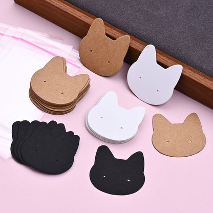 Colorful Cat Shape Jewelry Display Cards with Bags
