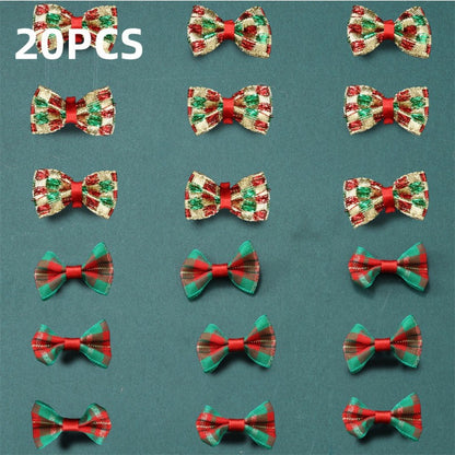 Christmas Gold Threaded Ripple Bow Embellishments