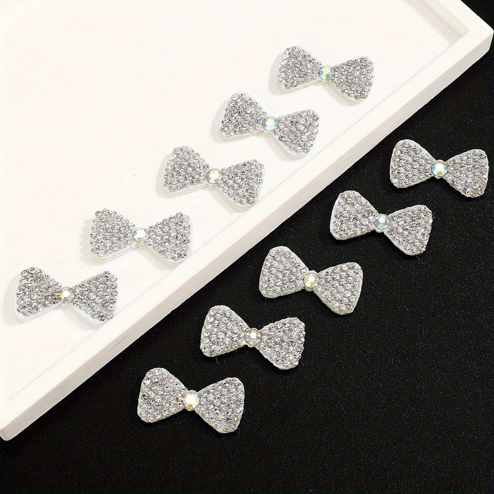White Shiny Bow Patches