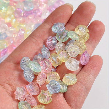 50pcs 11x13mm Ocean Style Shell Acrylic Beads