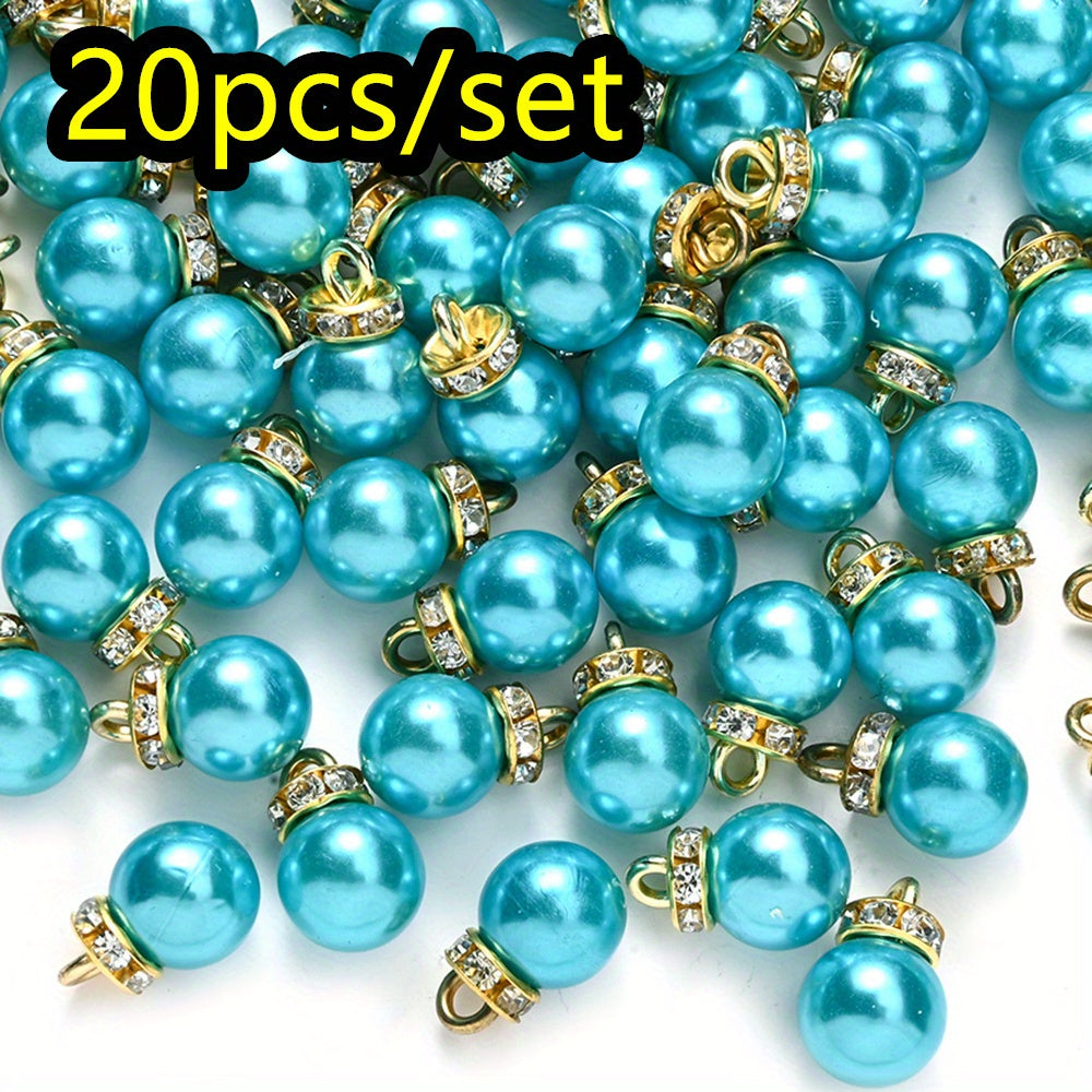 20pcs/set Shiny CCB Christmas Imitation Pearl Pendant Beads