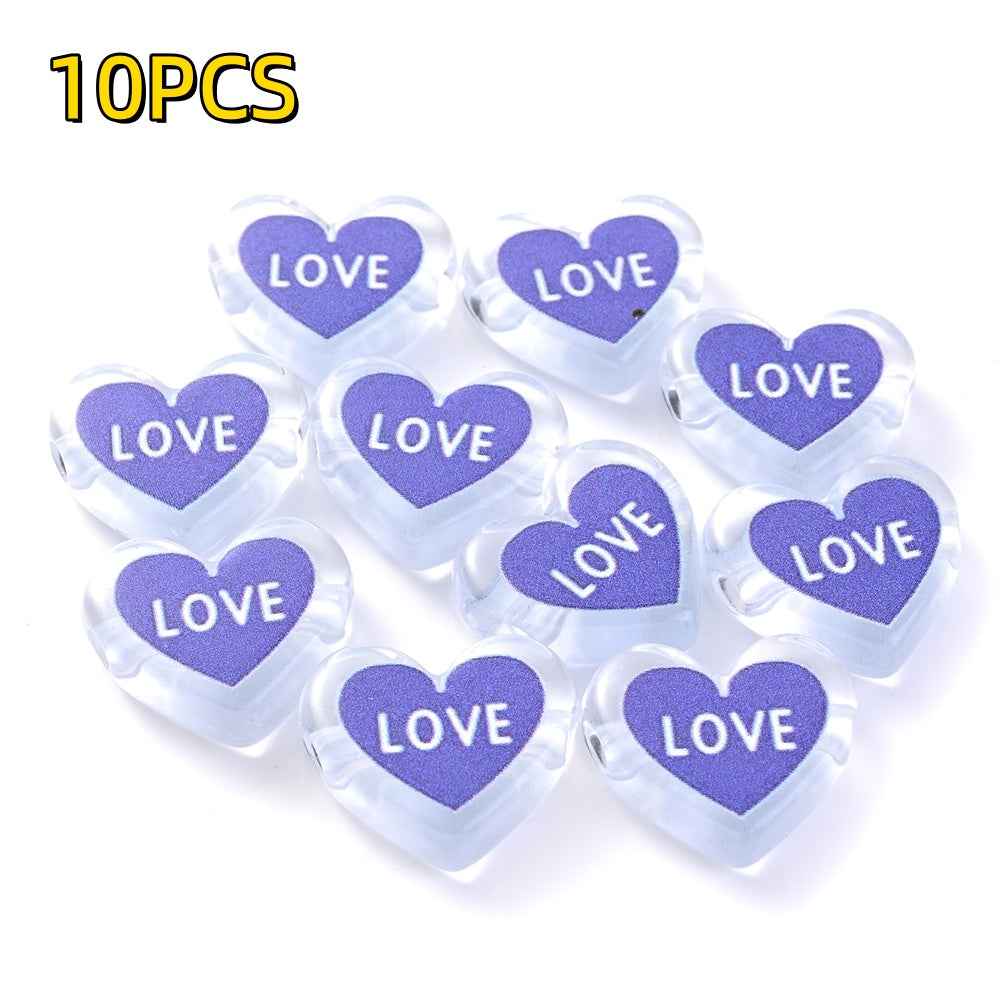Clear Double Heart Acrylic Beads