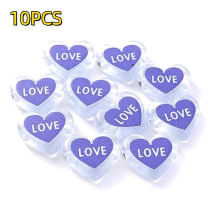Clear Double Heart Acrylic Beads