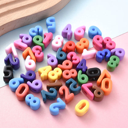 20pcs 10-20mm Colorful Number Acrylic Beads