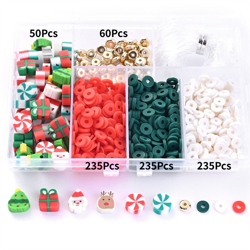 Christmas Polymer Clay Beads Set