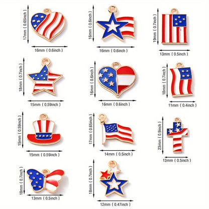 50-Piece American Flag-Themed Alloy Charm Set