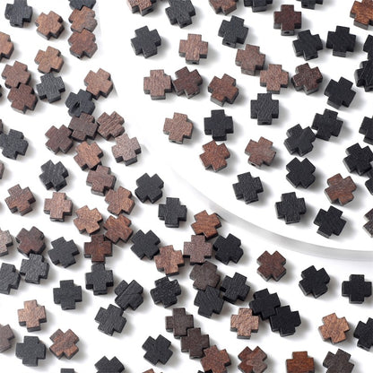 30pcs 10x10mm Cross Wooden Beads